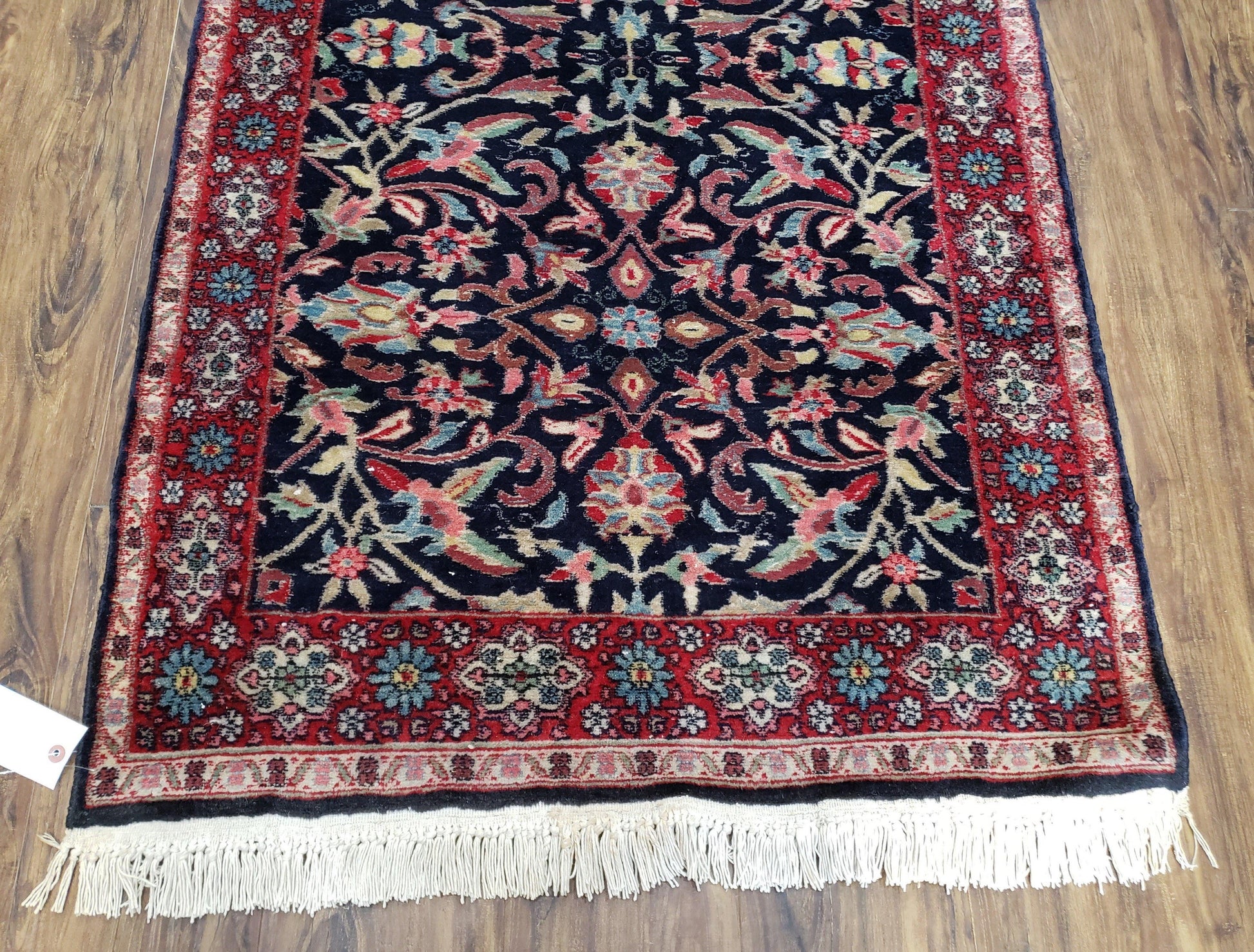 Antique Persian Sarouk, Wool, Hand-Knotted, Blue & Red, 3'1" x 5'3" - Nuvé