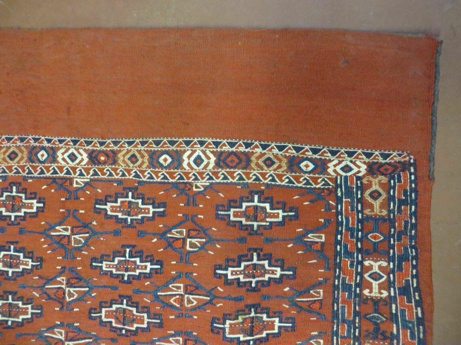2'8" X 4' Antique Handmade Tribal Wool Rug Pillow Case Yamud Flat Weave Diamond - Nuvé