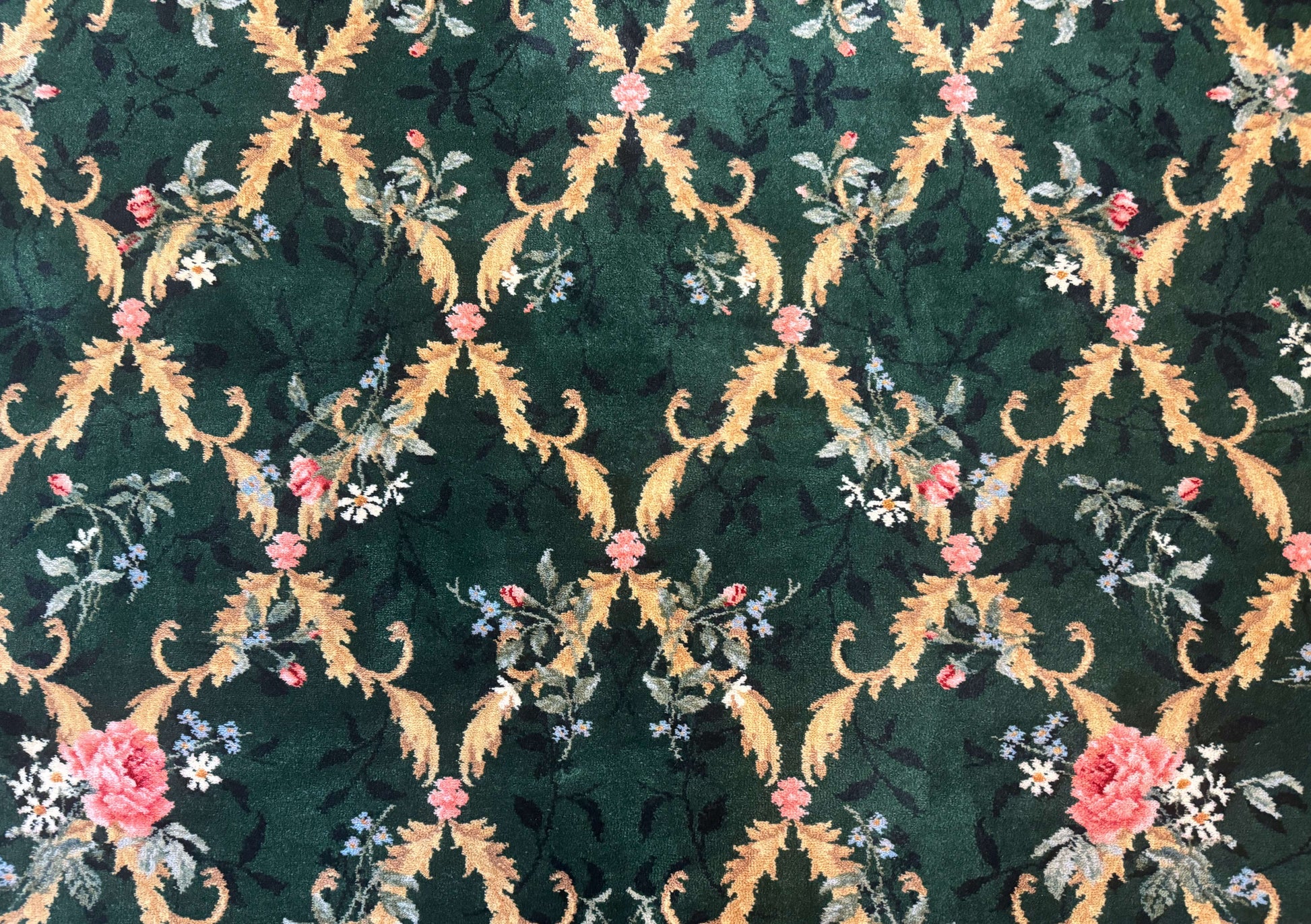 Karastan Garden of Eden Rug 8.8 x 11.8, Green Savonnerie 509/1733, Wool - Nuvé