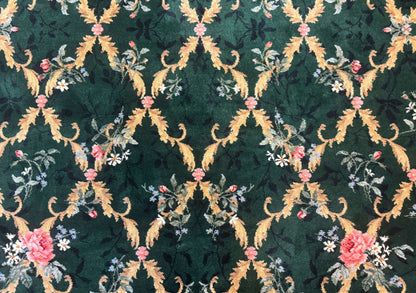 Karastan Garden of Eden Rug 8.8 x 11.8, Green Savonnerie 509/1733, Wool - Nuvé