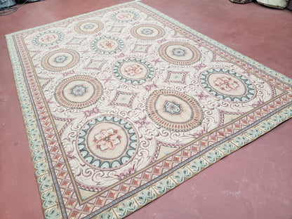 New Needlepoint Rug, 6x9 Needlepoint Carpet, Flatweave Rug, Vicotorian French European English Decor, Elegant Rug for Living Room, Handmade - Nuvé