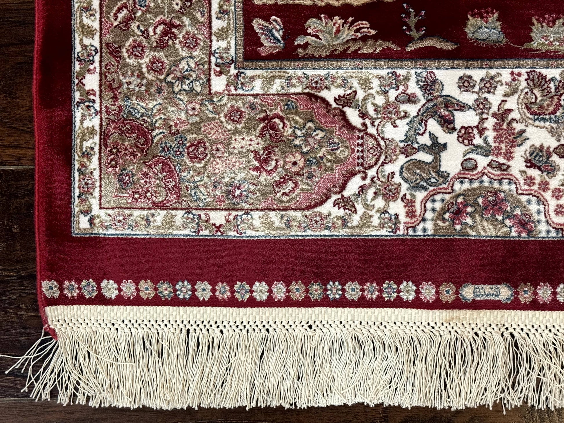 Dark Red Turkish Silk Rug 2.6 x 4, Hunting Design Scene, Bamboo Silk - Nuvé