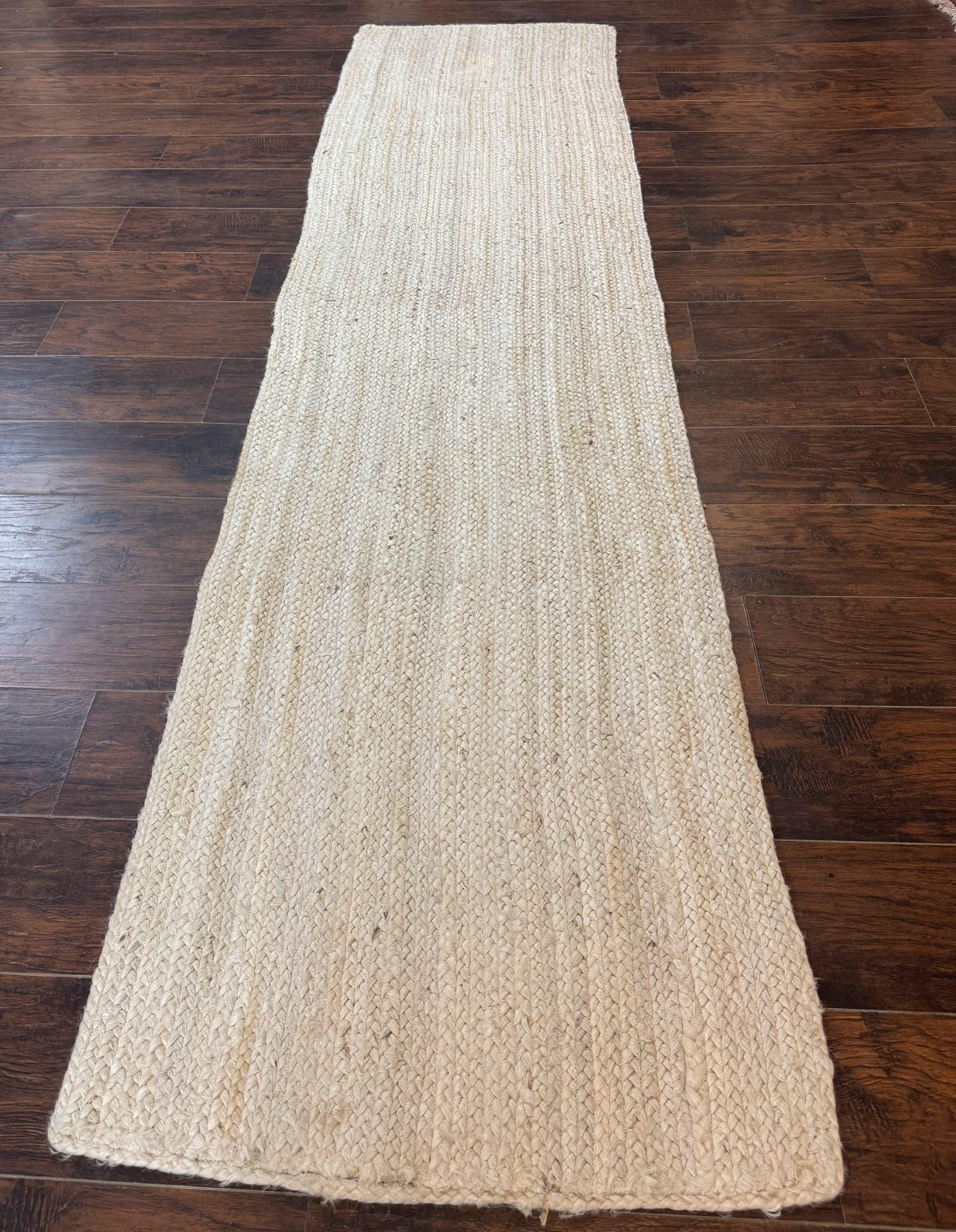 Modern Jute Runner Rug 2.7 x 10, Rug for Hallway or Kitchen, Farmhouse Rug - Nuvé