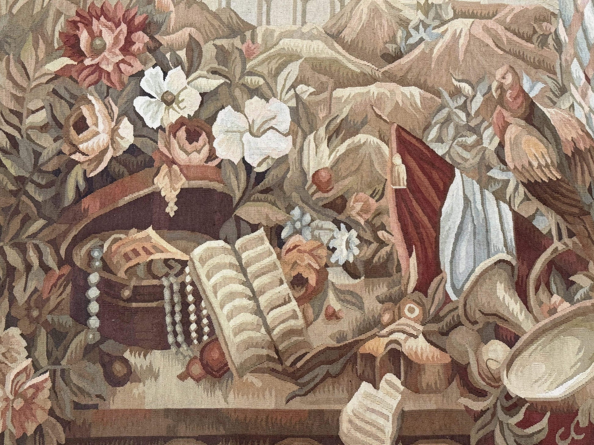 Vintage French Tapestry 5x7, Handmade, Wool, Aubusson Weave - Nuvé