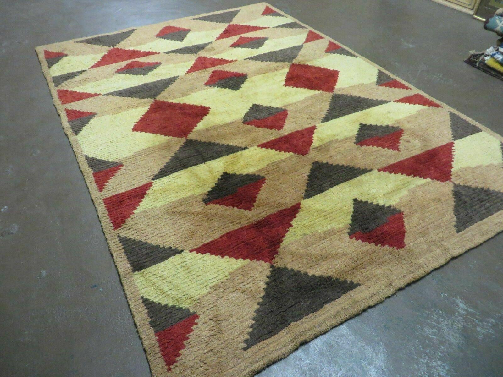 6' X 8' Handmade Tibetan Nepal Chinese Wool Rug Art Deco Contemporary Modern - Nuvé