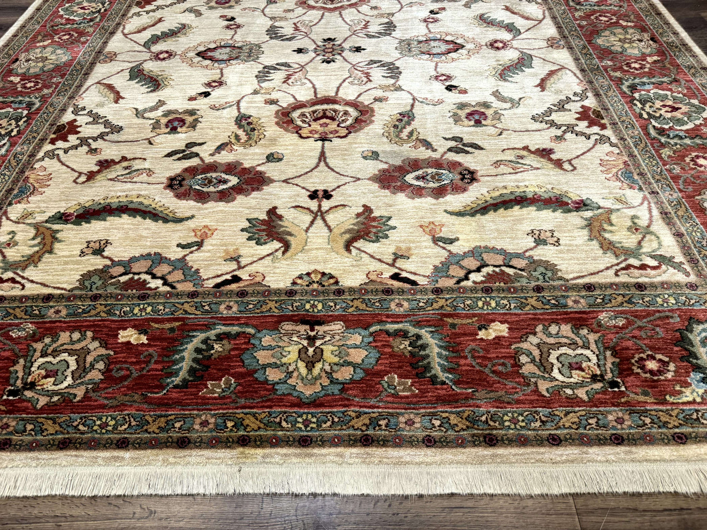 Karastan Rug 8.8 x 10, Ashara Agra Ivory #549, Wool, Vintage - Nuvé