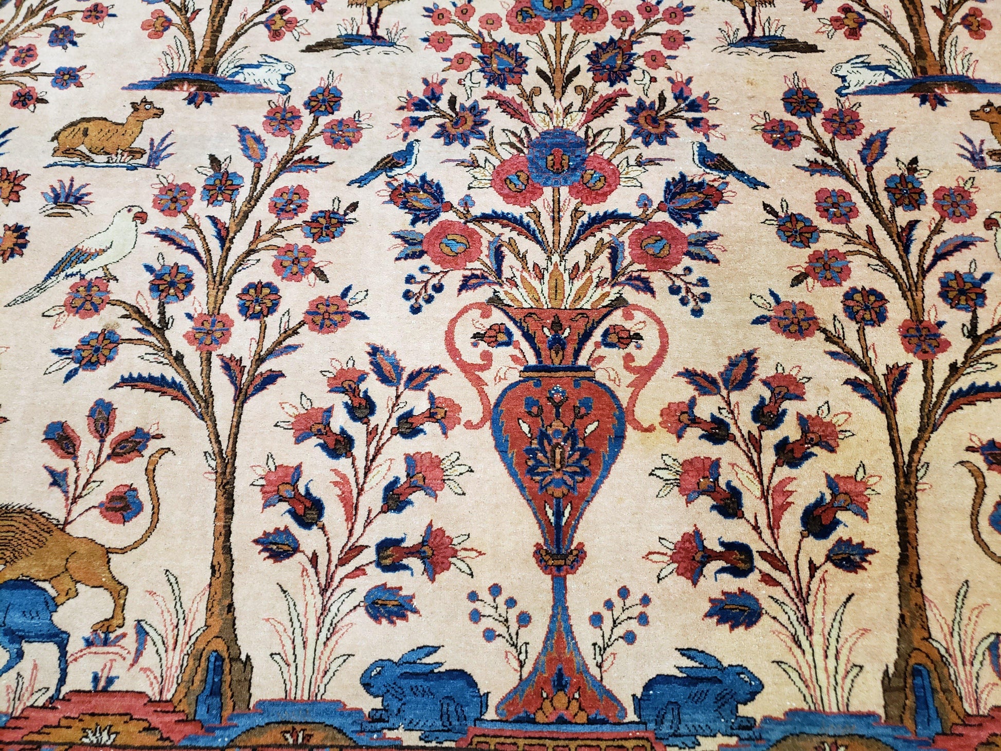 Antique Persian Kashan Tree of Life Rug 10x13 - Nuvé