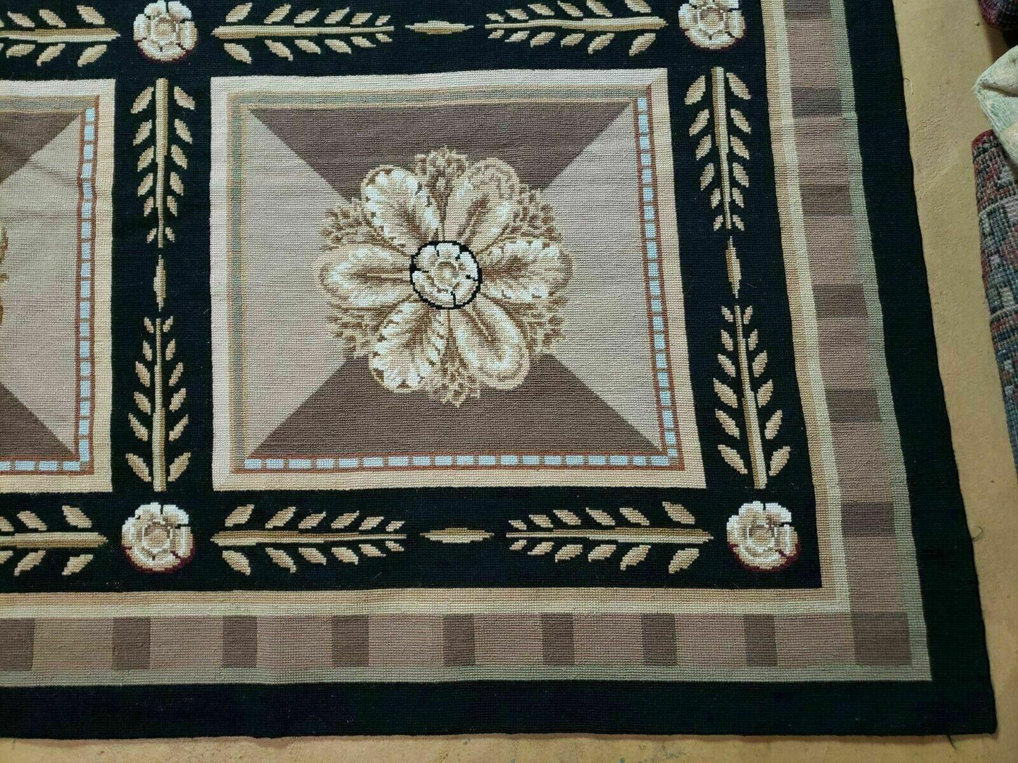 9' X 12' Handmade English Aubusson Savonnerie Design Needlepoint Wool Rug Nice - Nuvé