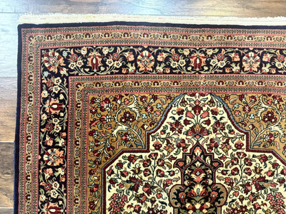 Persian Qum Rug 3.6 x 5, Kork Wool, Very Finely Hand Knotted 325 KPSI, Rare, Semi Antique - Nuvé