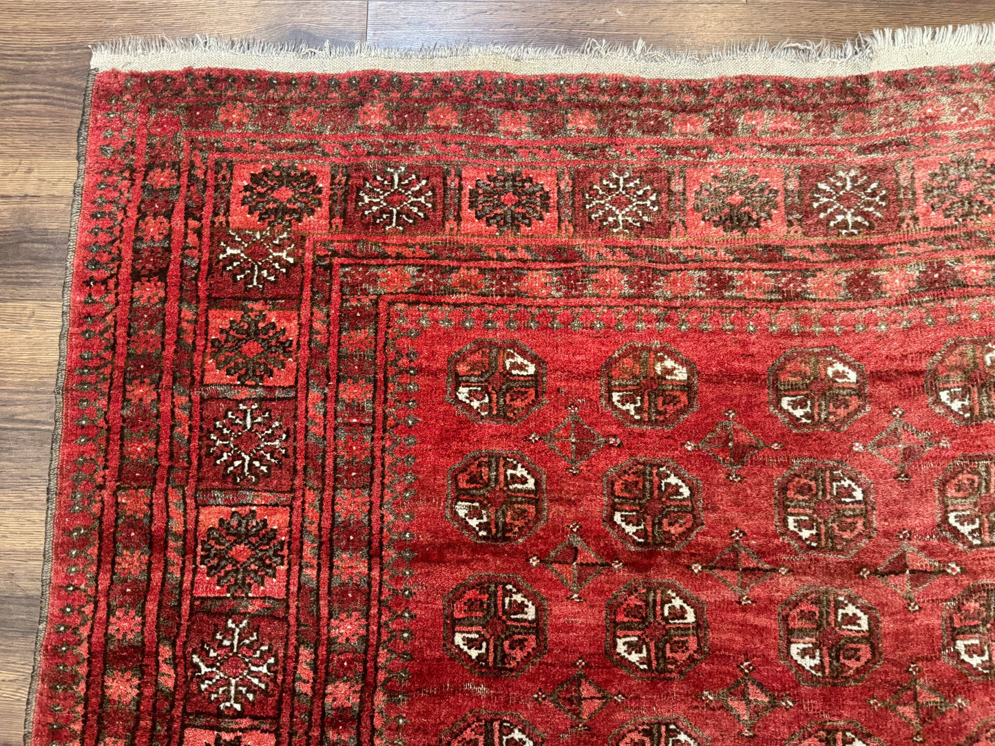 Antique Persian Turkoman Rug 5x6, Red - Nuvé