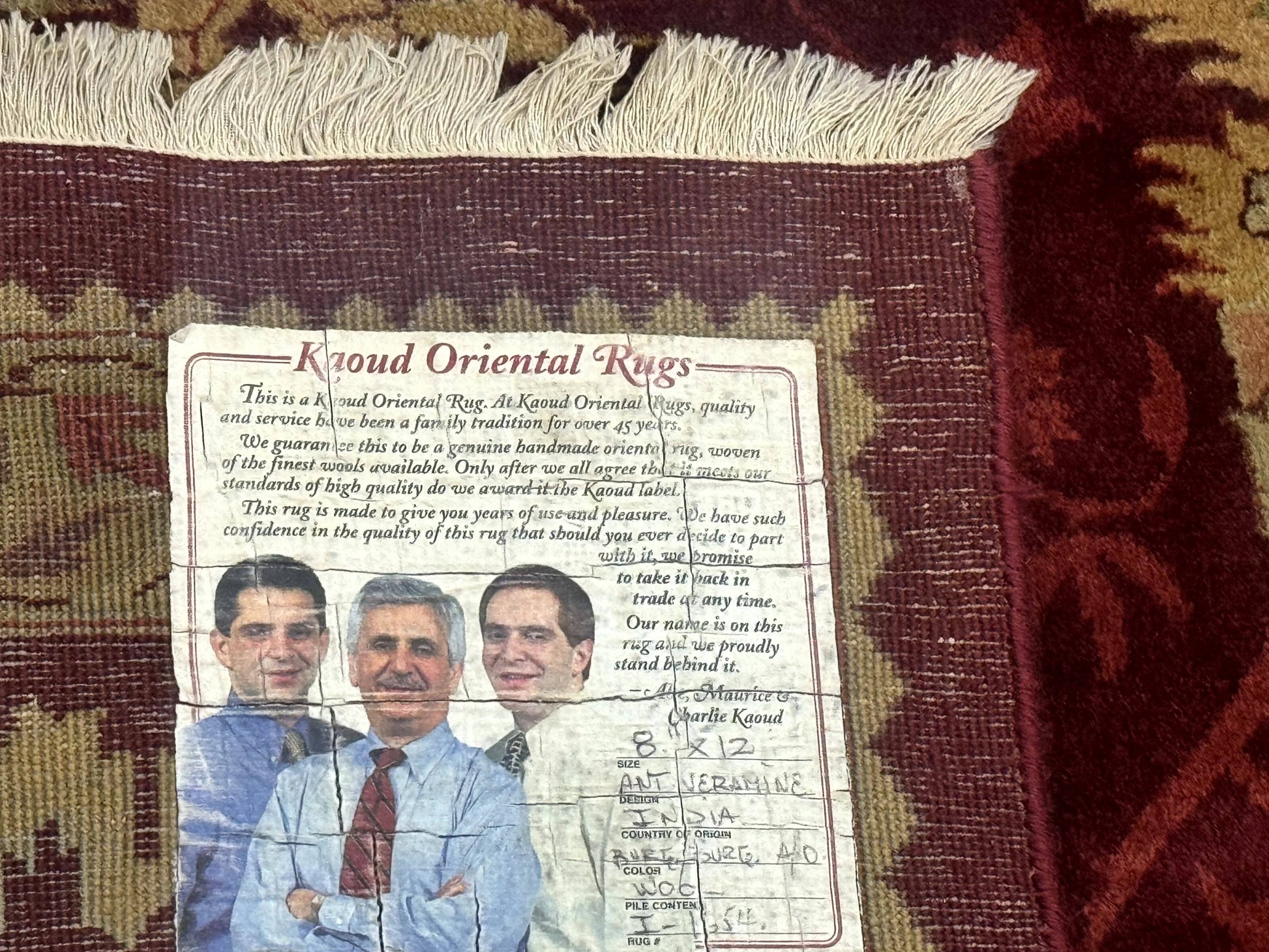 Indo Mahal Rug 9x12, Allover Pattern, Dark Red, Traditional Wool Area Rug - Nuvé