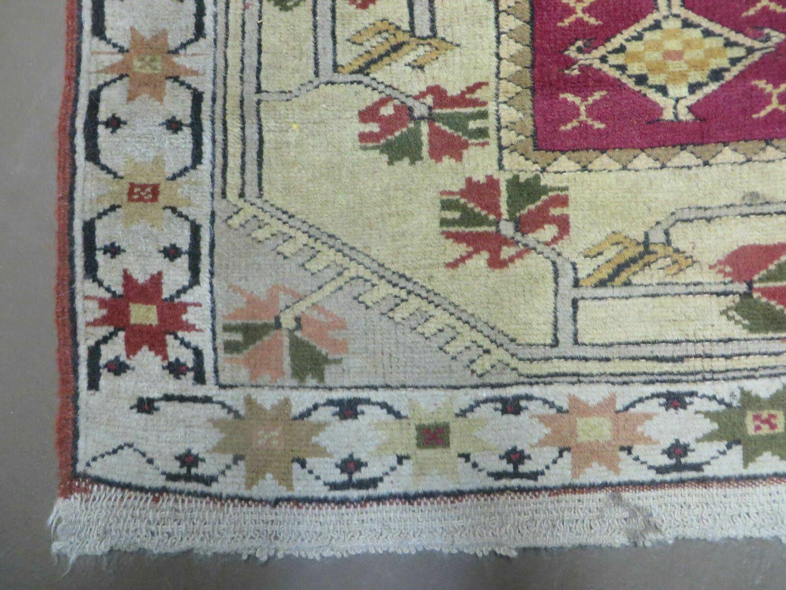 3' X 5' Vintage Handmade Turkish Turkey Oushak MILAS Wool Accent Rug Carpet Nice - Nuvé