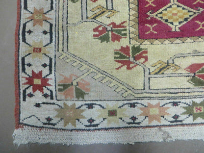 3' X 5' Vintage Handmade Turkish Turkey Oushak MILAS Wool Accent Rug Carpet Nice - Nuvé