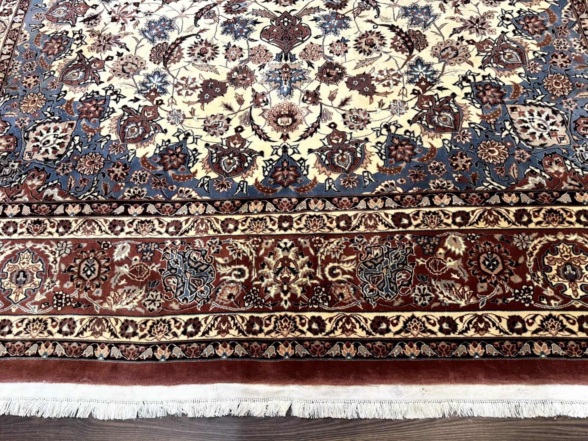 Persian Rug 8x10, Sino Persian Floral Medallion Carpet, Traditional Wool Area Rug, Cream and Brick Red, Fine 210 KPSI - Nuvé