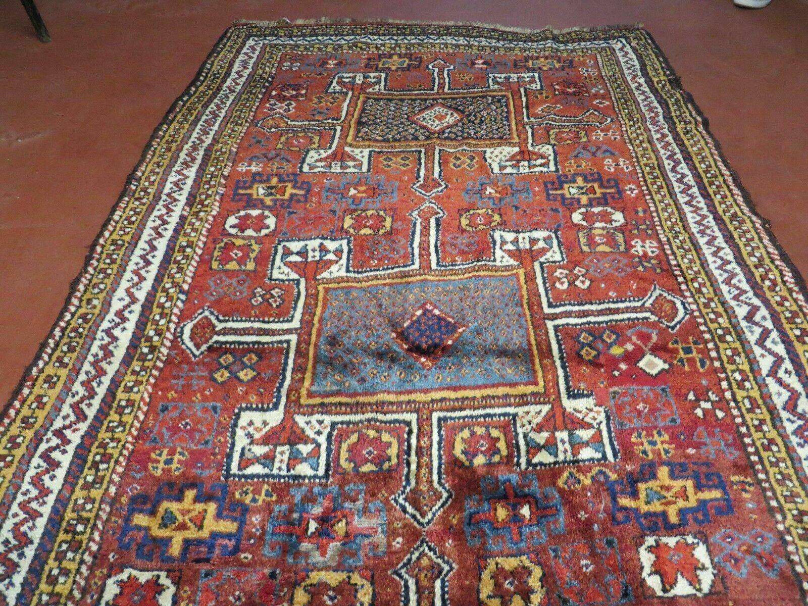 Antique Moroccan Runner Rug 4x9, Wide Runner, Hand Knotted Tribal Oriental Carpet, Hallway Rug, Geometric Medallions, Red, Bohemian Rug Nice - Nuvé