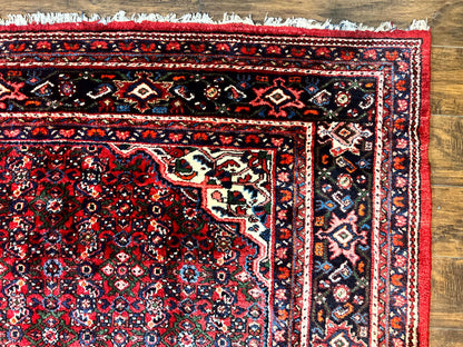 Large Persian Tribal Rug 11x17, Palace Sized Wool Handmade Vintage Carpet, Oversized Hand Knotted Rug, Red, Hamadan Dargazin Rug - Nuvé