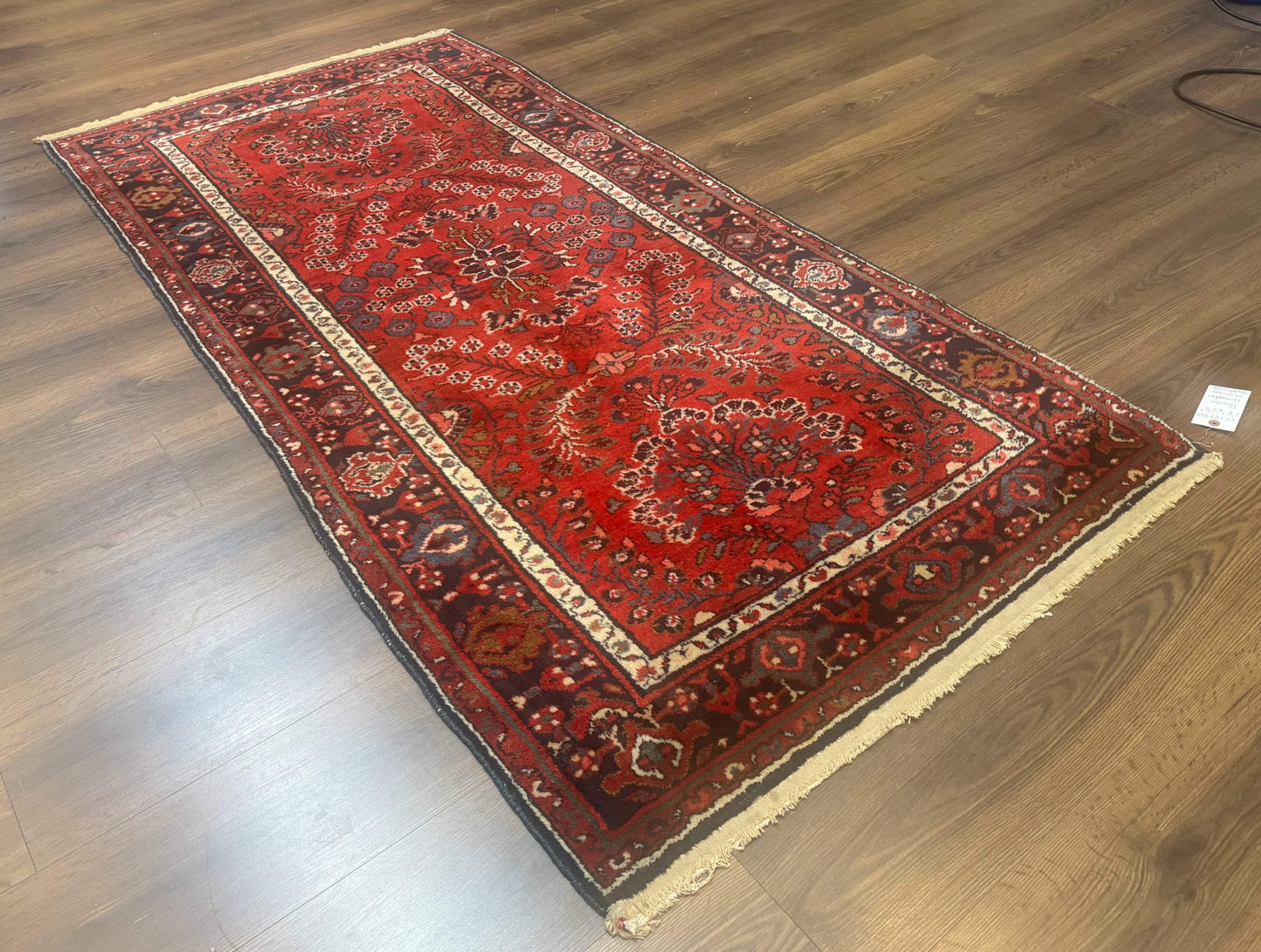 Red Persian Rug 2.6 x 6.8, Floral, Antique Per'sian Carpet, Persian Malayer Rug, Hamadan Rug - Nuvé