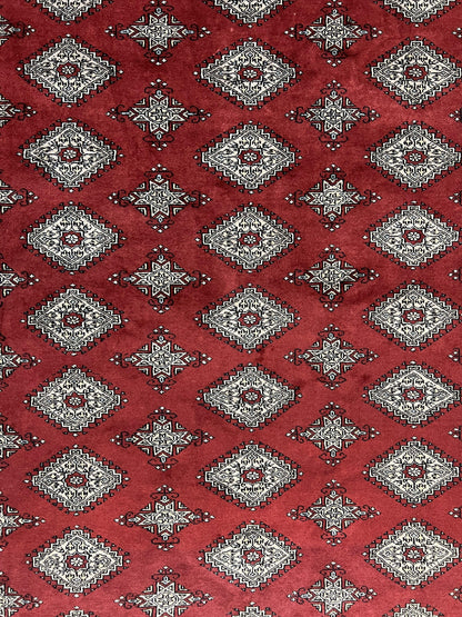 Pakistani Bokhara Rug 6x8, Fine Turkoman Carpet, Wool Handmade Vintage, Red, 6 x 8 Medium Sized Rug, Turkmen Rug - Nuvé