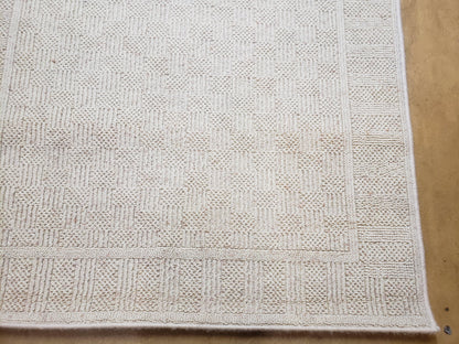 3x5 Karastan Rug Chaumiere Collection, Kara-Loc, Design #291/9866, Creme Color, Textured Squares II Patern, 3'6" x 5' 3" Carpet - Nuvé