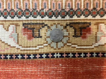 Persian Tabriz Runner Rug 3 x 12, Open Field, Terracotta