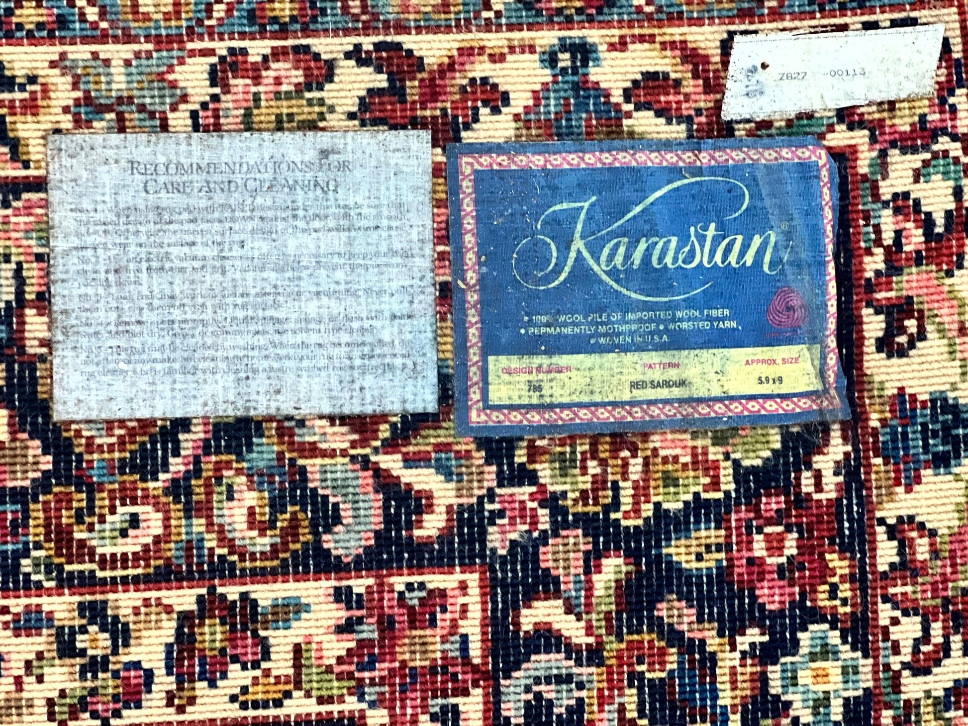 Karastan Rug 5.9 x 9 Red Sarouk Rug #785, Karastan Wool Rug, Karastan Carpet, Original 700 Series Vintage Karastan Oriental Rug Discontinued - Nuvé