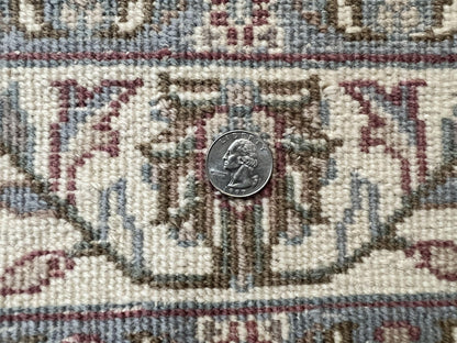 Indo Persian Rug 4x6, Vintage Handmade Wool Carpet, Floral Allover Pattern, Beige, Pair B - Nuvé