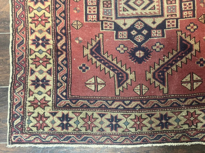 Antique Turkish Sparta Rug 3x6, Geometric Caucasian Kazak Pattern, Handmade - Nuvé