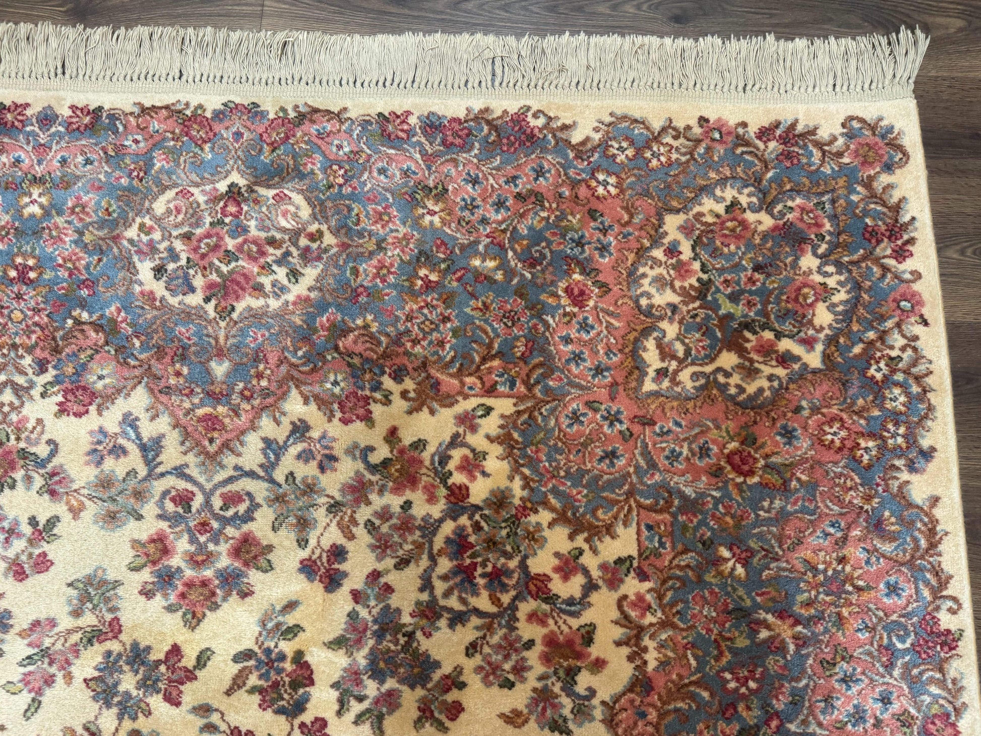 8.8 x 10.6 Karastan Kirman Rug #788, Wool Vintage Discontinued Floral Carpet - Nuvé