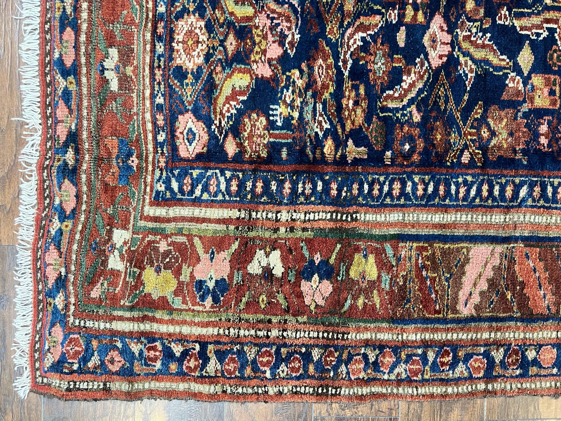 Caucasian Kalegy Rug 6x11, Wide Runner, Wool Hand Knotted Carpet, Navy Blue Tribal Rug, 1920s Antique Rug, 6 x 11 Oriental Carpet - Nuvé