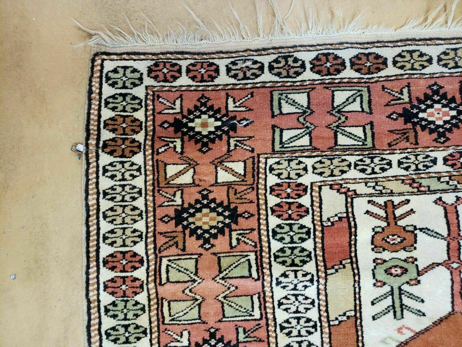 4' X 7' Antique Handmade Turkish Melas Oushak Wool Rug - Nuvé