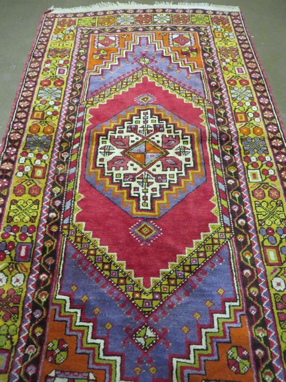 4' X 7' Antique Handmade Turkish Oushak Wool Rug Carpet Red Nice - Nuvé