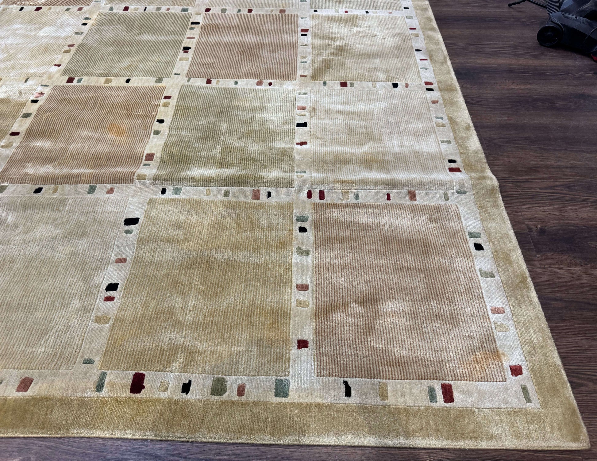 Large Wool Rug 10x13, Panel Design, Modern Contemporary Carpet - Nuvé