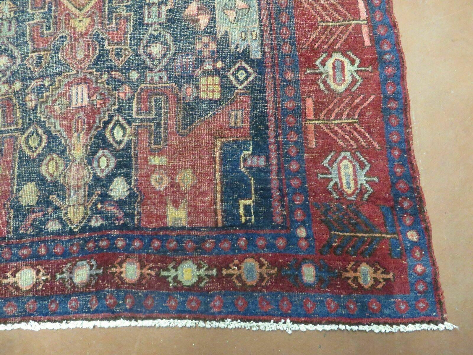 4' X 10' Antique Handmade Turkish Floral Tribal Oriental Wool Rug #627 - Nuvé