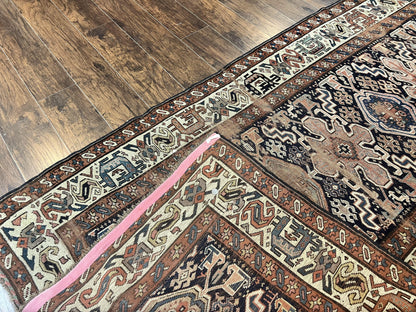 Antique Persian Tribal Runner Rug 4.6 x 9.8, Kurdish Runner, Rug for Hallway or Kitchen, 1920s Carpet, Wool Handmade Rug - Nuvé