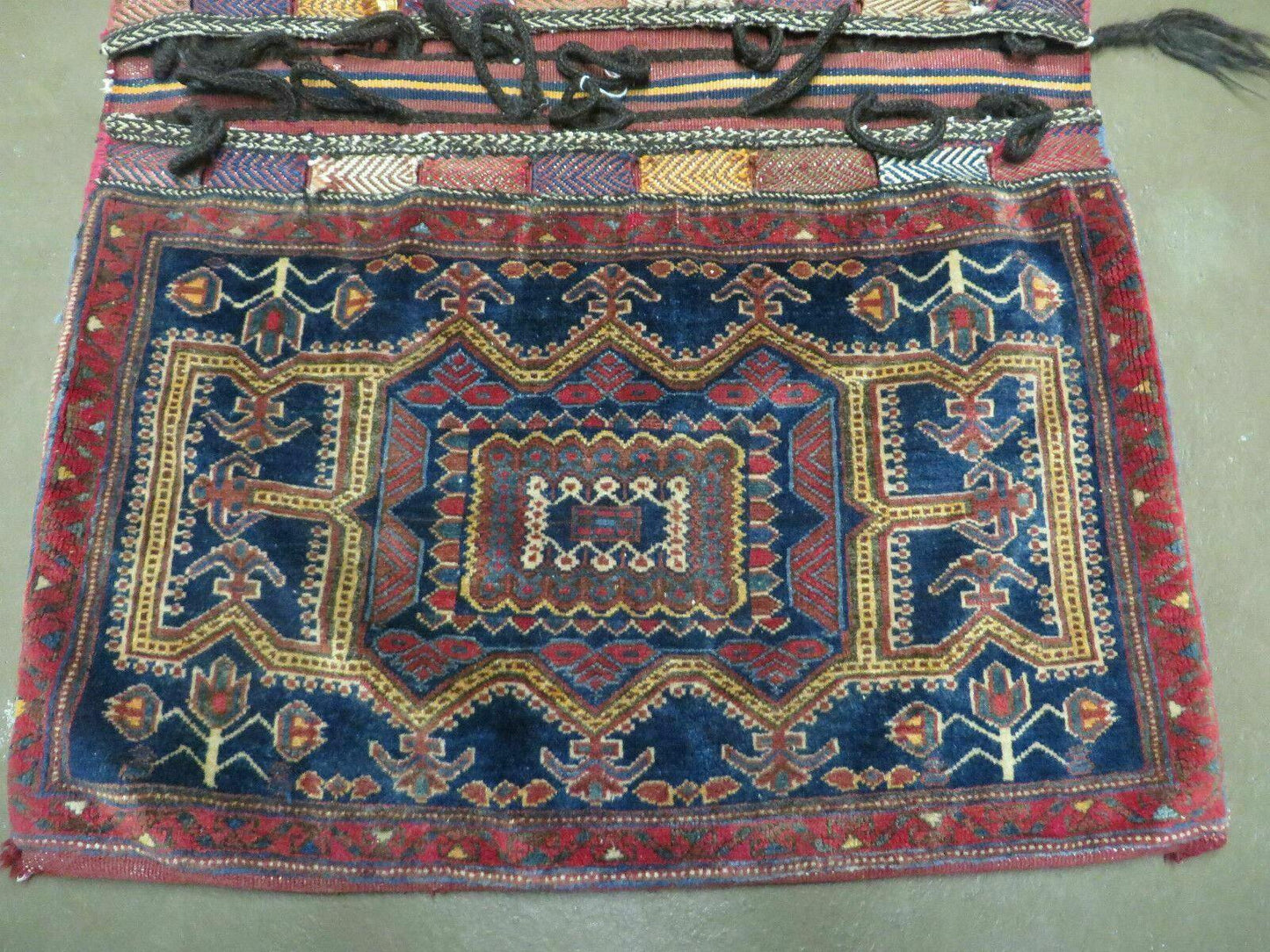 3' X 4.5' Antique Handmade Turkish Tribal Wool Rug Double Saddle Bag Nice - Nuvé