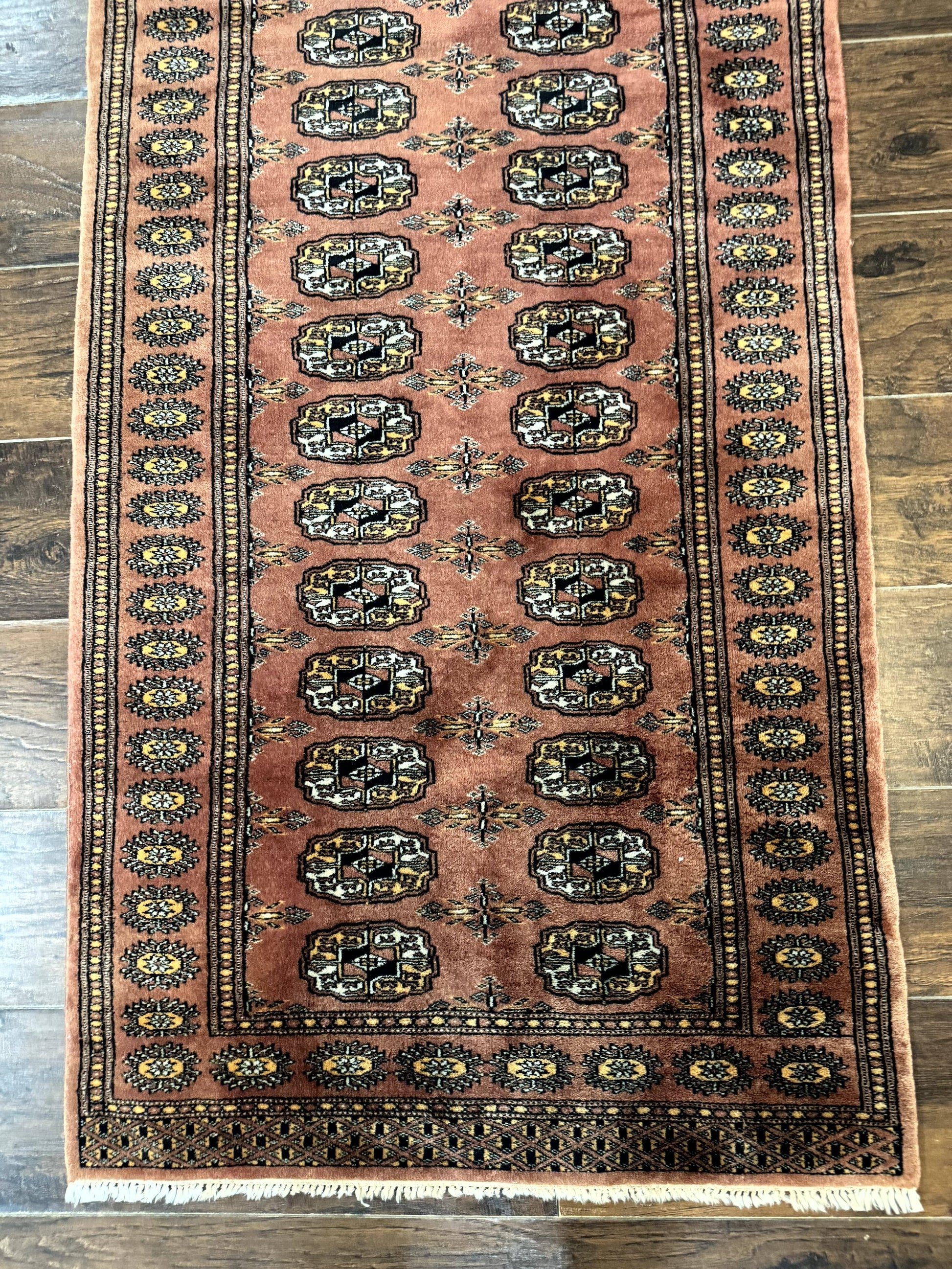 Pakistani Turkoman Bokhara Runner Rug 2.8 x 12, Oriental Runner for Hallway - Nuvé