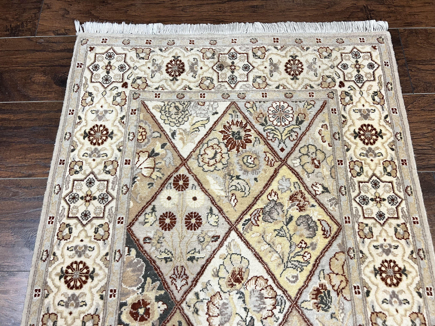 Pak Persiann Runner Rug 2.7 x 12, Handmade Wool Vintage Hallway Rug, Panel Design - Nuvé