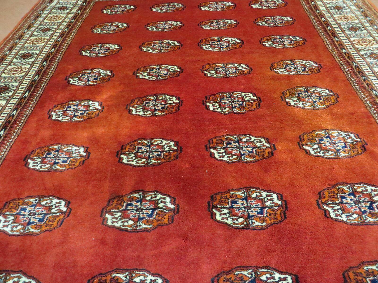 7' X 9' Vintage Handmade Bokhara Turkoman Pakistan Wool Rug Carpet Nice - Nuvé