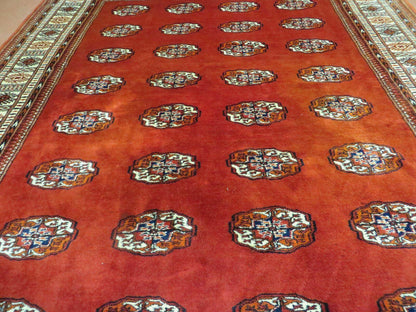 7' X 9' Vintage Handmade Bokhara Turkoman Pakistan Wool Rug Carpet Nice - Nuvé