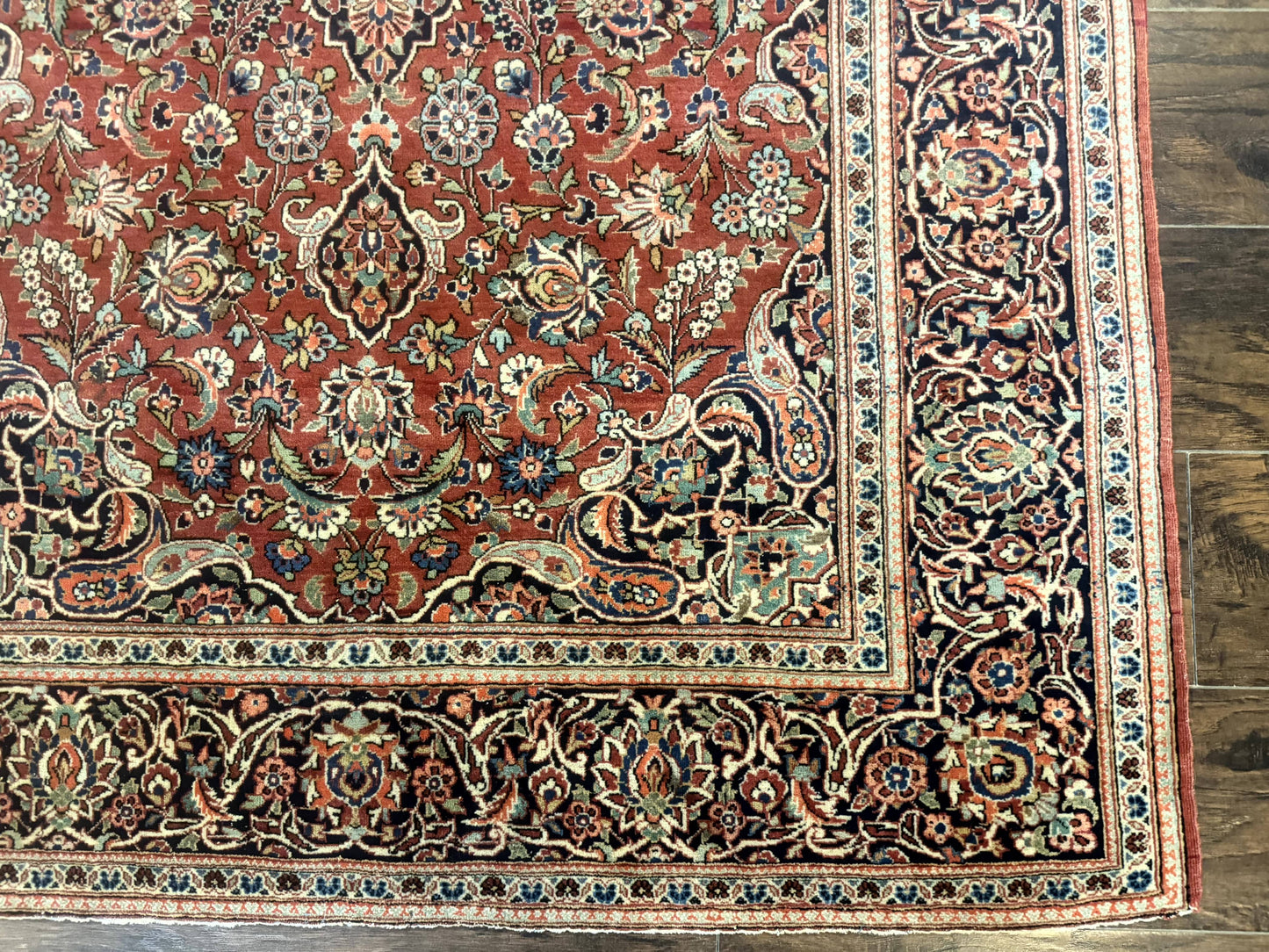 Persian Kashan Rug 4x7, Red, Floral Medallion, Vintage, Wool - Nuvé