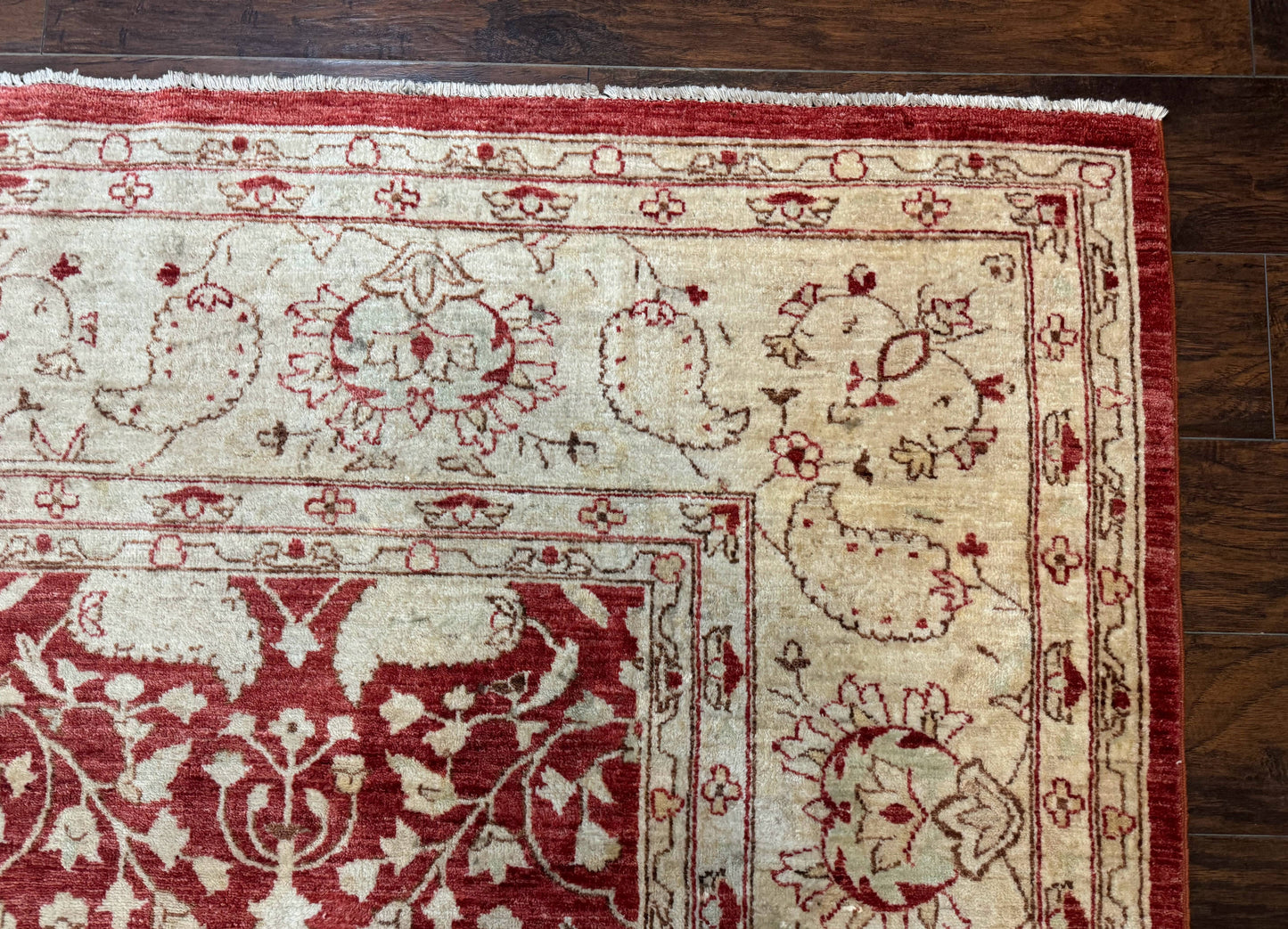 Pakistani Chobi Rug 8x10, Red, Handmade