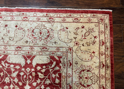 Pakistani Chobi Rug 8x10, Red, Handmade