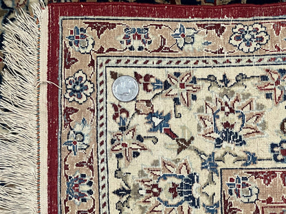 Super Fine Persian Nain Rug 3.6 x 5.4, Navy Blue and Ivory, 700 KPSI - Nuvé