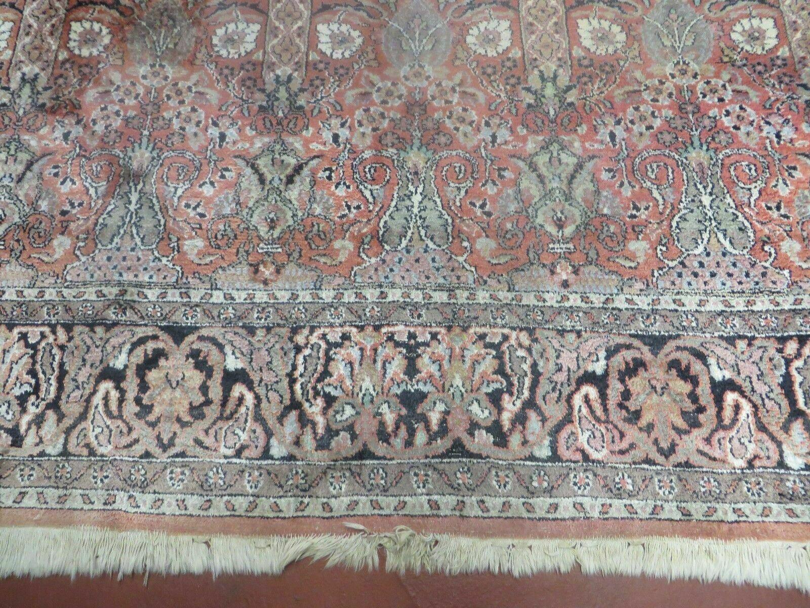 6' X 6' Vintage Handmade Fine Indian Silk Rug Kashmir Square Nice - Nuvé