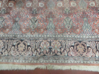6' X 6' Vintage Handmade Fine Indian Silk Rug Kashmir Square Nice - Nuvé
