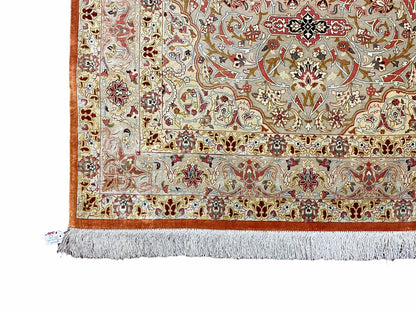 3' X 5' Vintage Fine Handmade Turkish Oriental Silk Rug 900 KPSI Wow - Nuvé