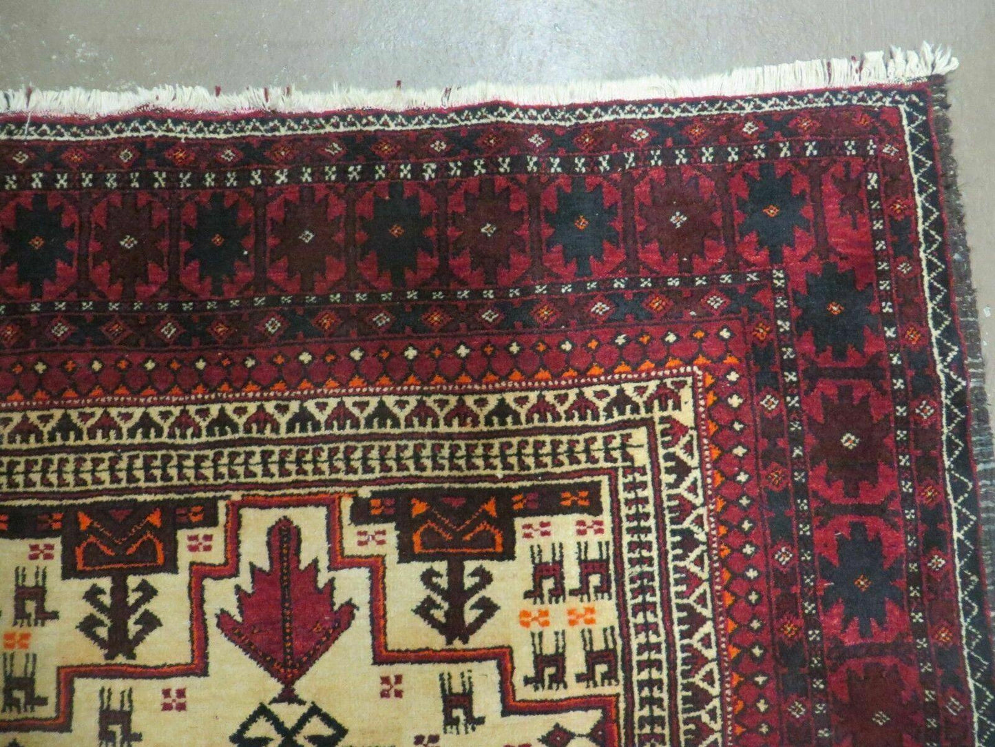 4' X 7' Vintage Handmade Pakistan Turkoman Bokhara Balouch Woven Wool Rug Nice - Nuvé