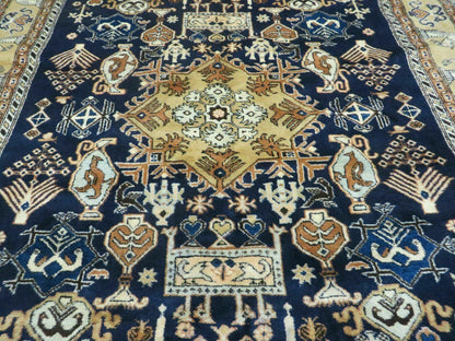 Persian Qum Rug 5.6 x 8.8, Navy Blue - Nuvé
