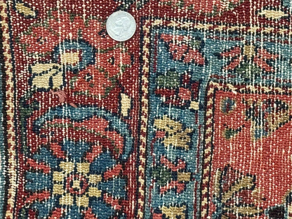 Antique Persian Tribal Rug 5 x 6.6, Tomato Red, Hamadan Angelas Rug - Nuvé