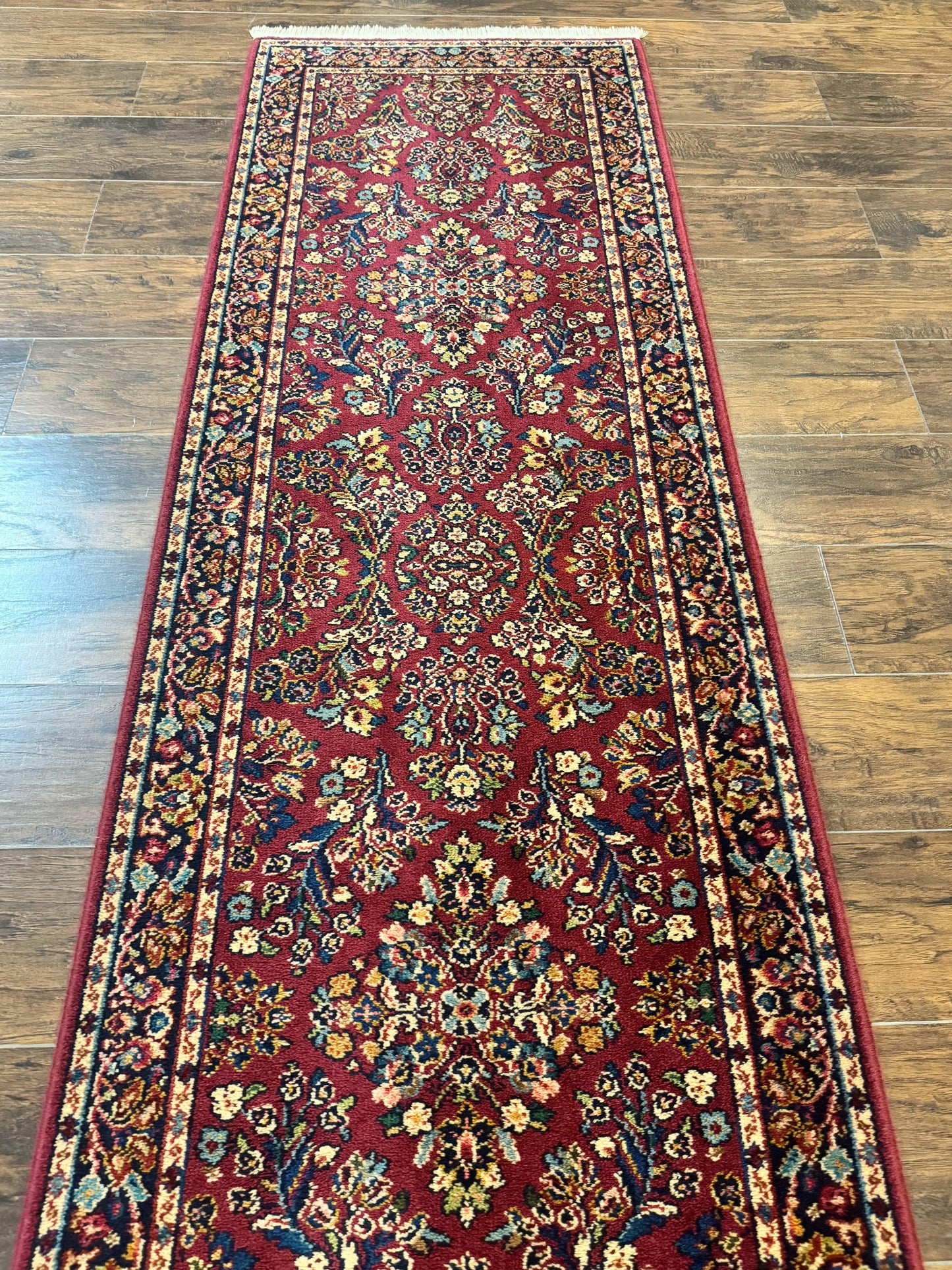 Karastan Runner Rug 2.6 x 8.6, Red Sarouk #785, Original 700 Series, Wool Karastan Runner Rug, Rare - Nuvé